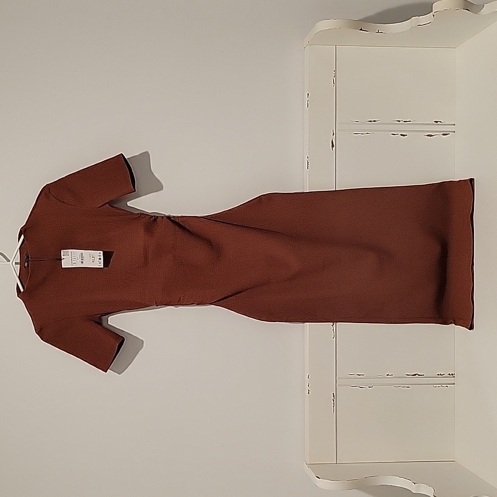Zara Textured Short Sleeve Dress